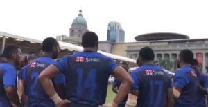 Seeing backs of Daveta 7s rugby team