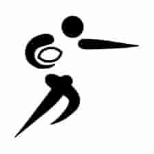 Drawing of rugby union player running with ball