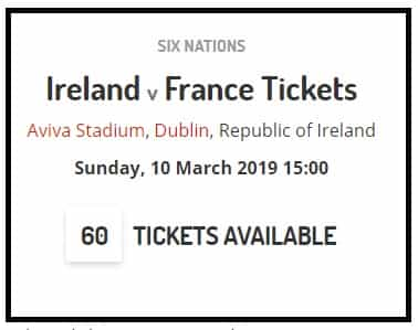 Ireland Six Nations tickets poster