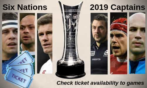 6nations tickets banner with 2019 team captains